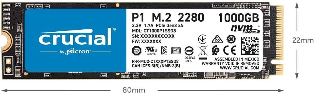Crucial P2 NVMe SSD 1TB M.2 2280 yaratech.ma