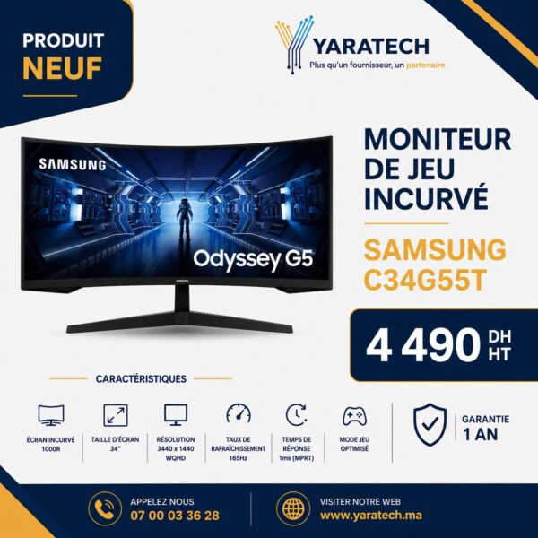 Moniteur de jeu incurvé Samsung C34G55T