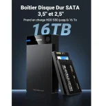 Boitier externe Ugreen USB 3.0 SATA 2.5 et 3.5 HDD/SSD (50422) – Image 2