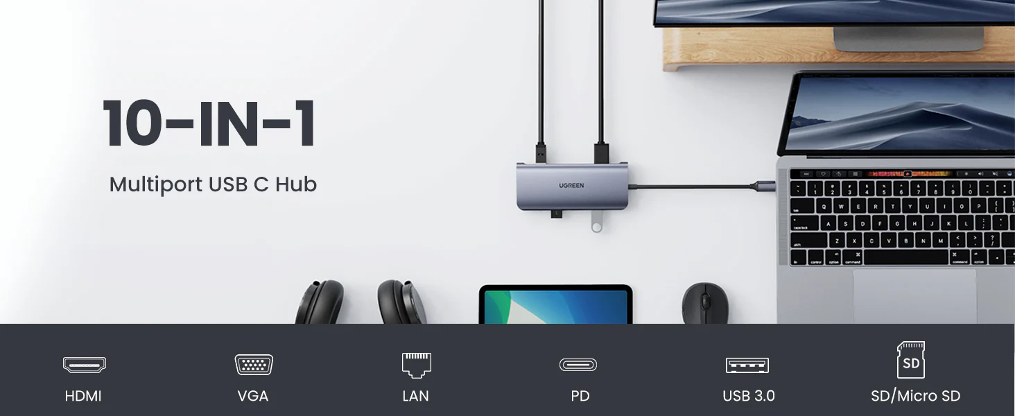Ugreen Mini Station daccueil USB C 10 ports yaratech.ma8