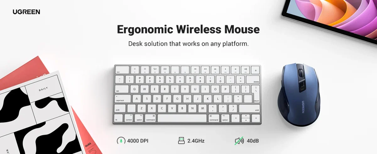 Ugreen Souris sans fil 15064 Bleu – Image 4