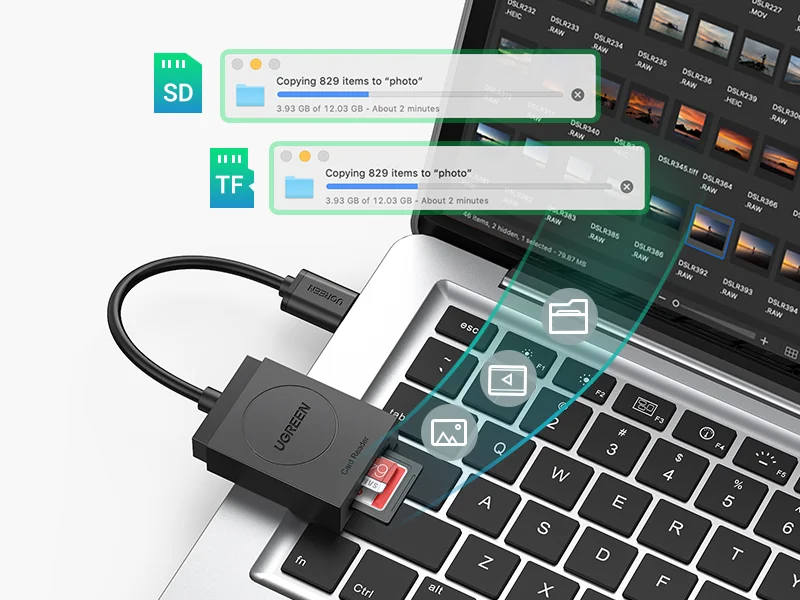 Ugreen USB 3.0 Lecteur de Carte SD Micro SD yaratech.ma 9
